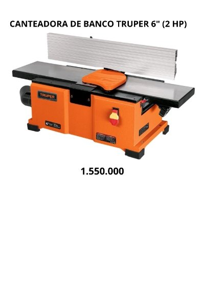 canteadora truper 6" 2 hp