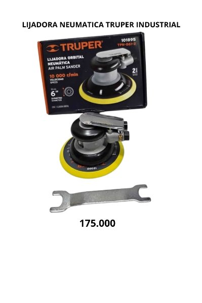 lijadora neumatica truper 6" industrial