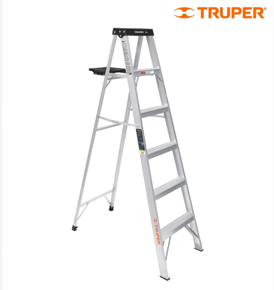 escalera truper tipo tijera 5 peldaños (aluminio)
