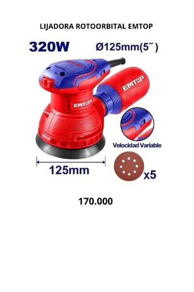 lijadora rotoorbital emtop 320W