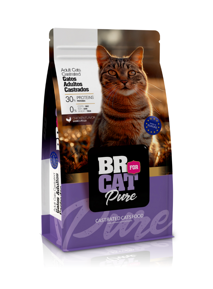 BR FOR CAT PURE GATO CASTRADO DE POLLO X 1 KILO