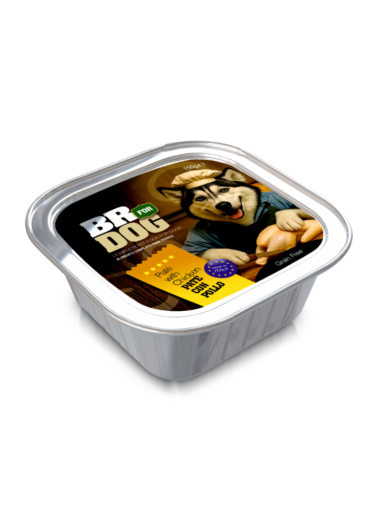 BR FOR DOG PATE CON POLLO X 150 GRS.