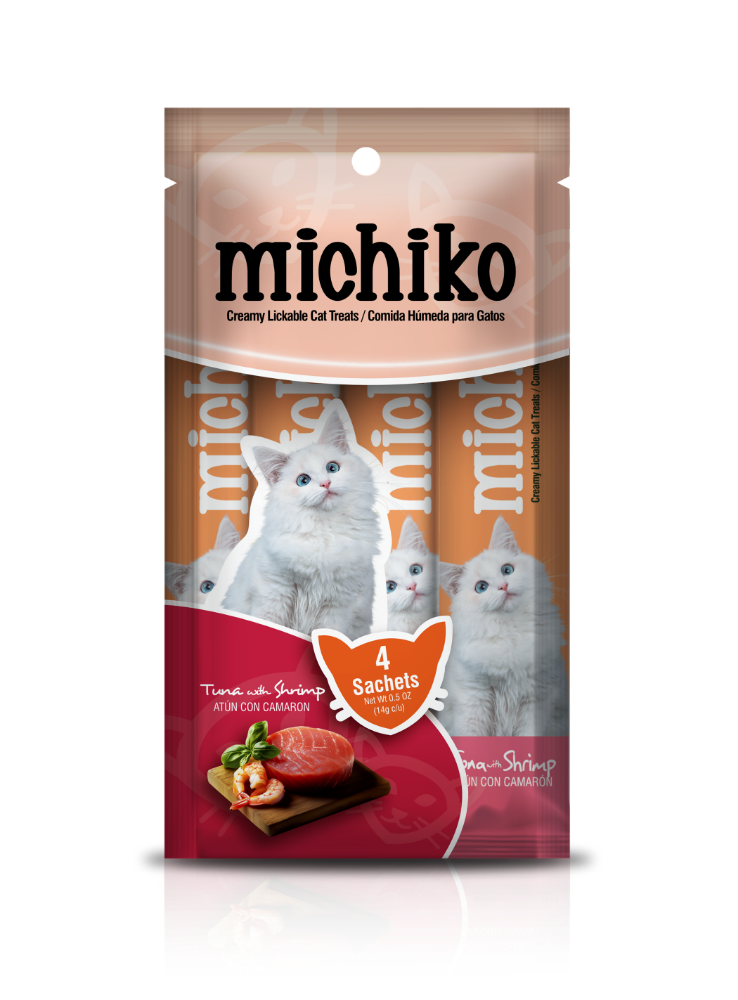 MICHICKO SACHETS ATUN CON CAMARON X 4 UNIDADES.