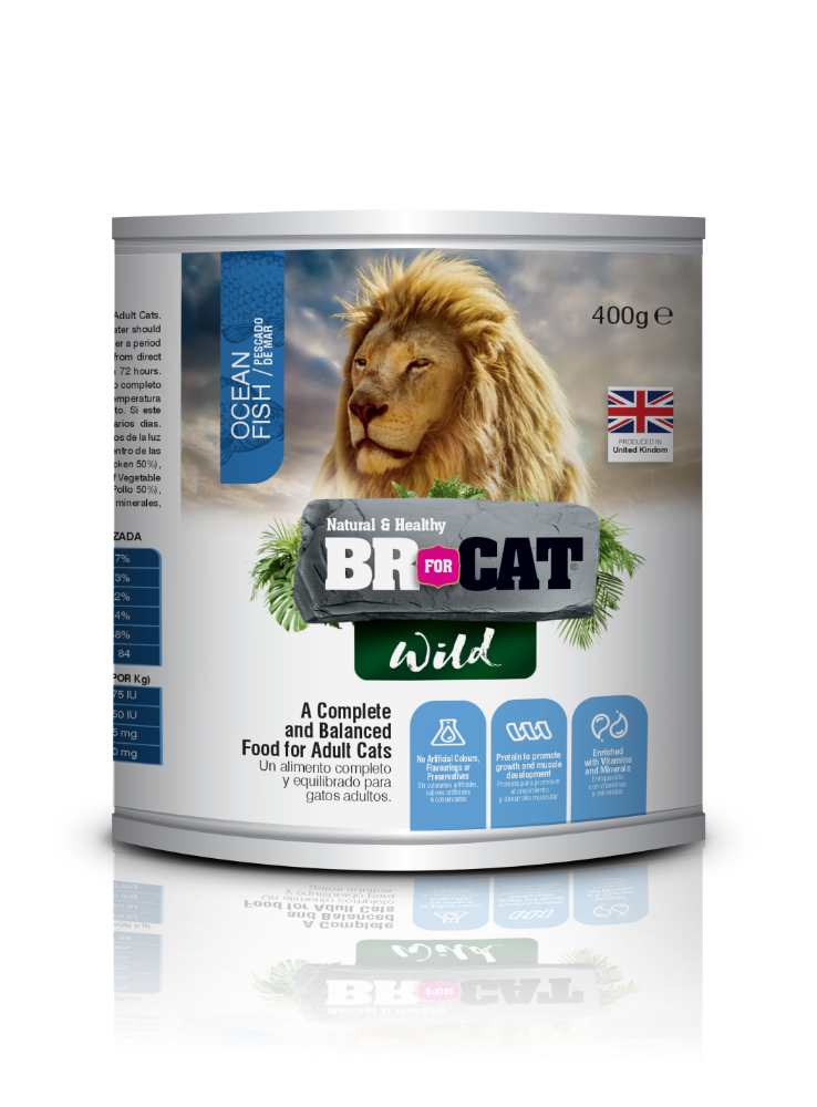 BR WILD LATA GATO PESCADO DE MAR X 400 GRS.