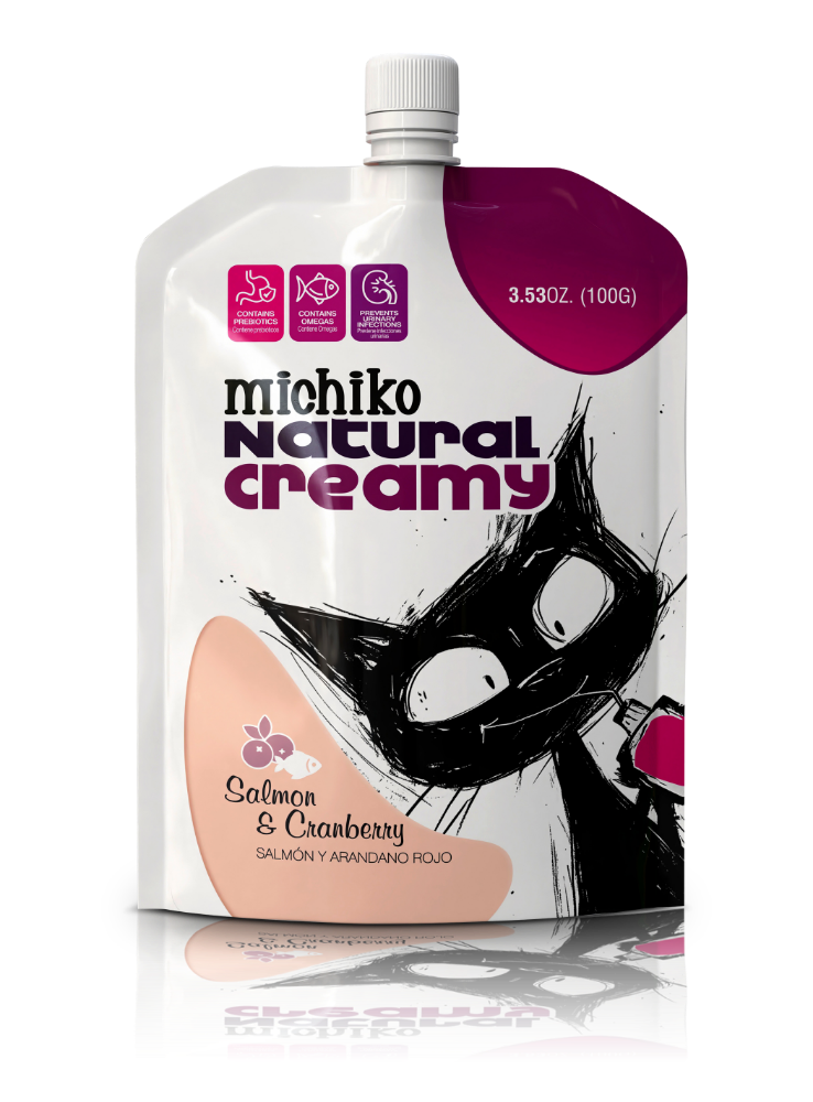 YOGURT PARA GATO SALMON Y ARANDANO ROJO X 100 GRS.