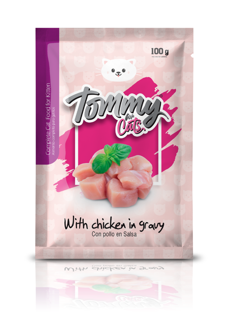 POUCH TOMMY GATITOS POLLO EN SALSA X 100 GRS.