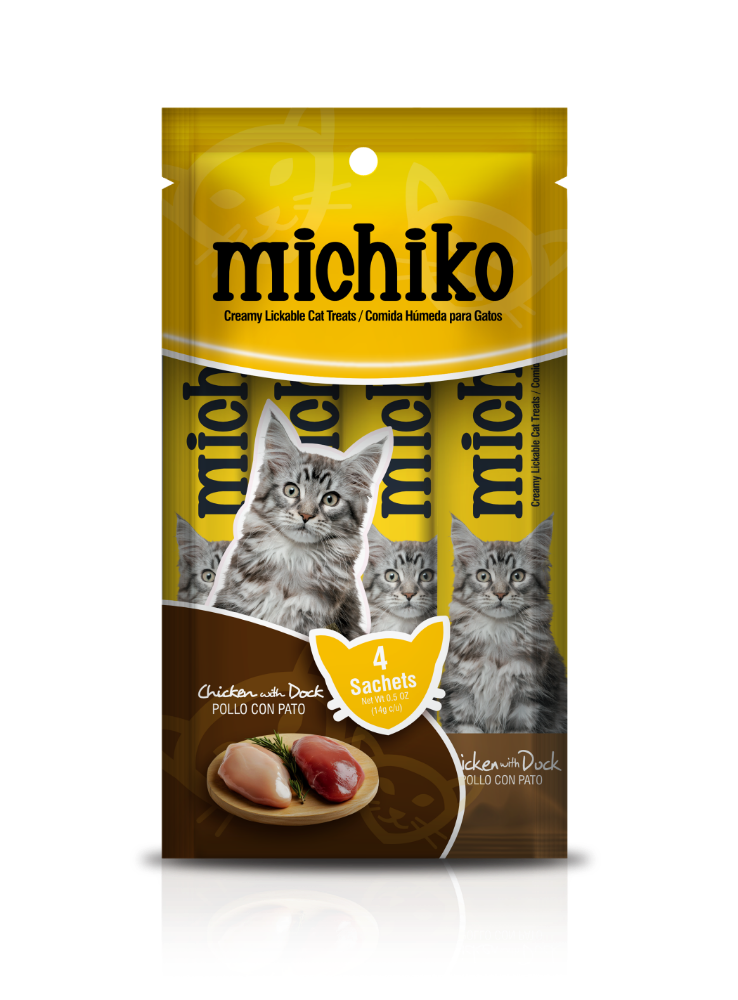 MICHICKO SACHETS POLLO CON PATO X 4 UNIDADES.
