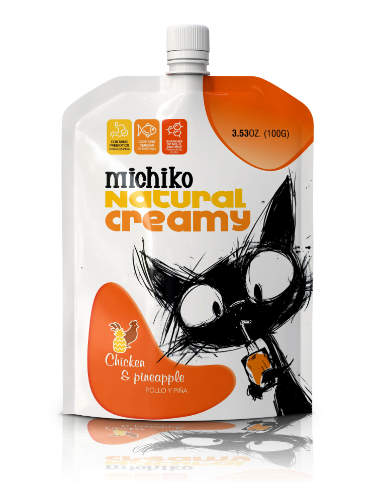 YOGURT PARA GATO POLLO Y PIÑA X 100 GRS.