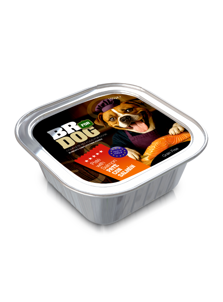 BR FOR DOG PATE CON SALMON X 150 GRS.