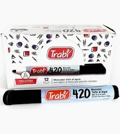 MARCADOR AL AGUA TRABI 420 X 12 UNIDADES