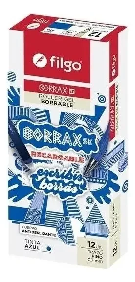 BOLIGRAFO FILGO BORRABLE BORRAX X12 UNIDADES