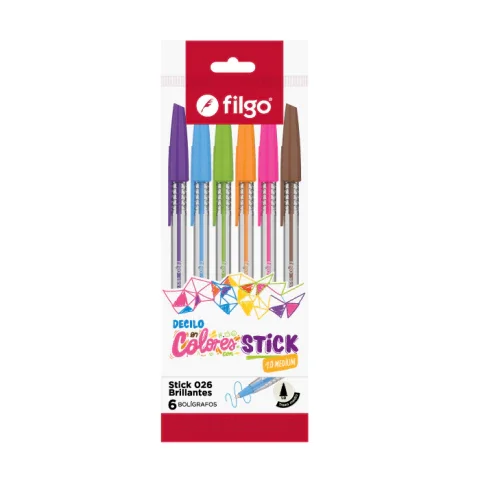 BOLIGRAFO FILGO STICK COLORS X6 UNIDADES