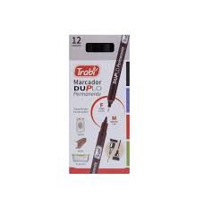 MARCADOR DOBLE PUNTA TRABI DUPLO X12 UNIDADES