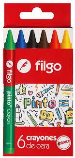 CRAYONES DE CERA FILGO X 6 SURTIDO