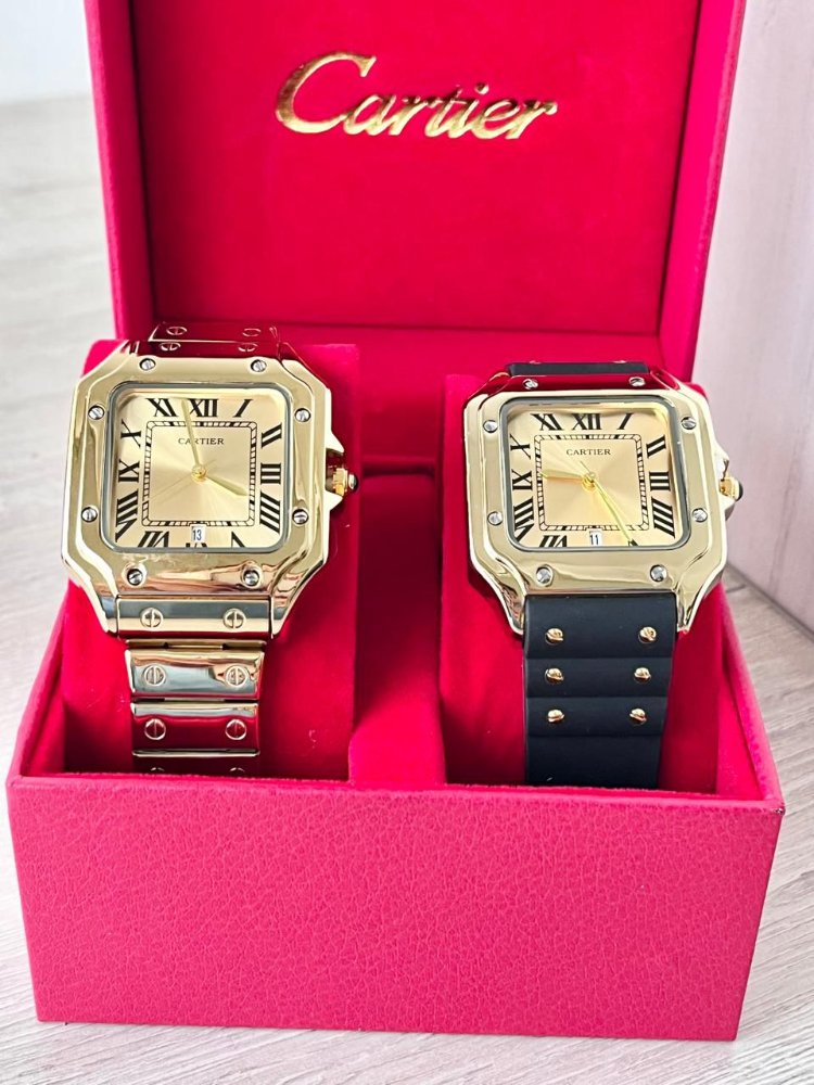 Reloj Cartier duo Hombre siliccona y metalico