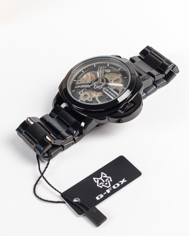 G-fox tipo Panerai doble manilla metálica y cuero café