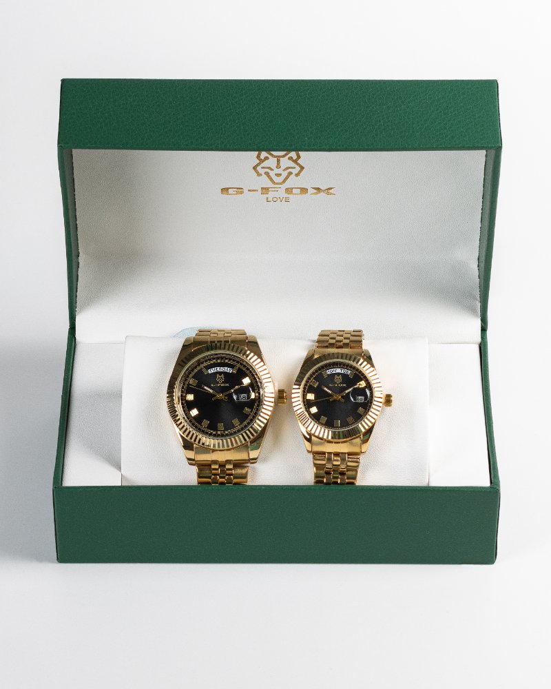 G-fox pareja tipo Rolex dorado