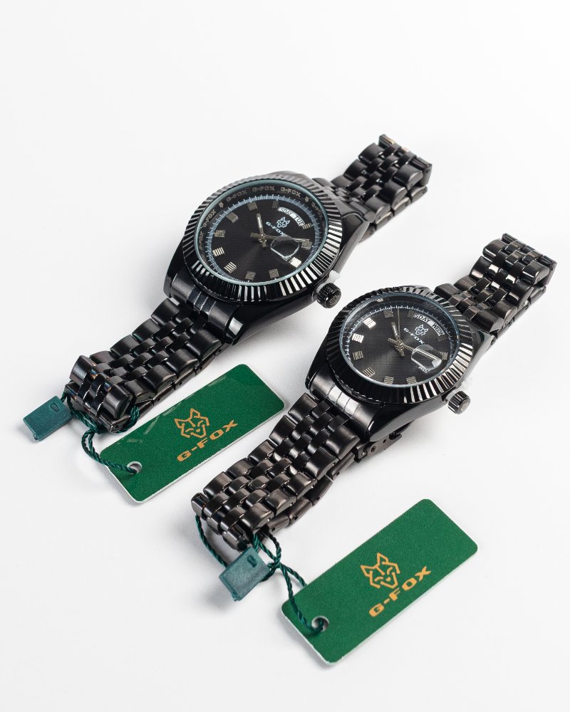 G-fox pareja tipo Rolex negro