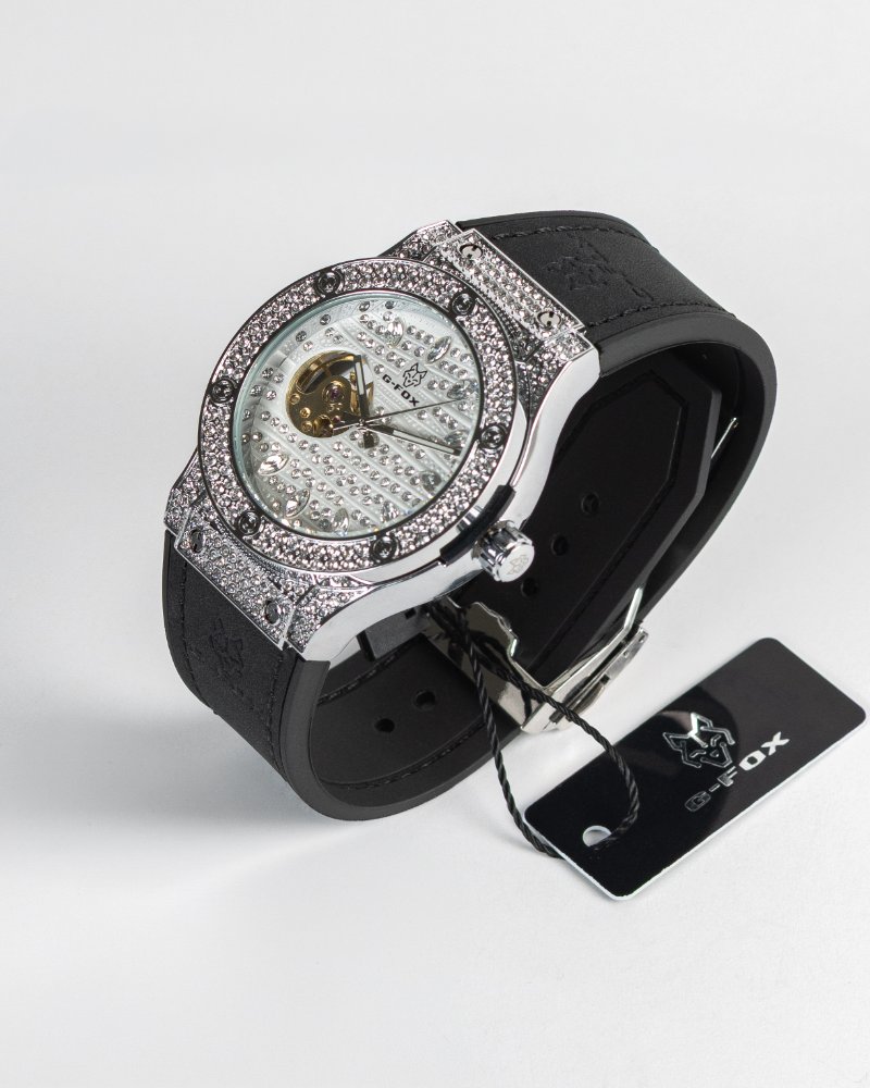 G-fox tipo Hublot diamantado automático negro