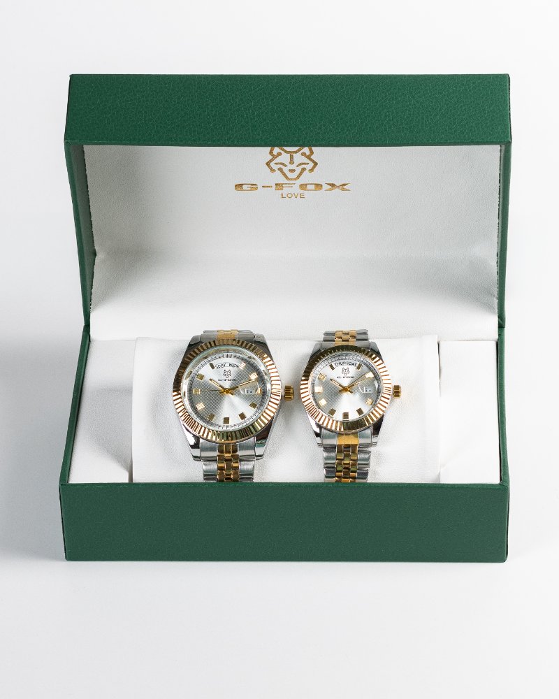 G-fox pareja tipo Rolex bicolor