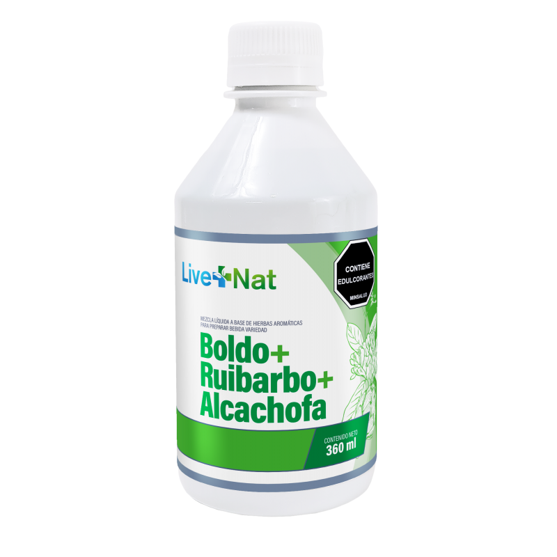 Boldo + Ruibarbo + Alcachofa 360ml. Jarabe live+Nat