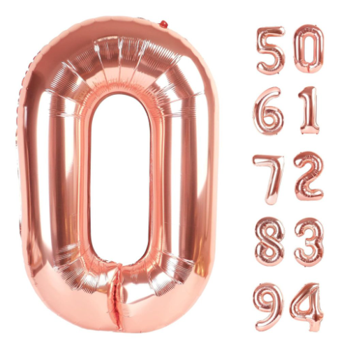 globo numero met. 32p. oro rosa