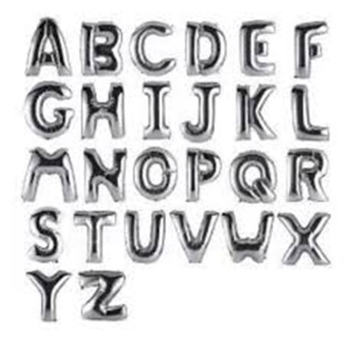 Letras metalizadas 18p plateadas