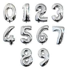 globo numero met. 32p plateado