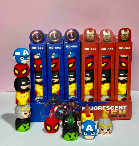 resaltador x5 colores super heroes