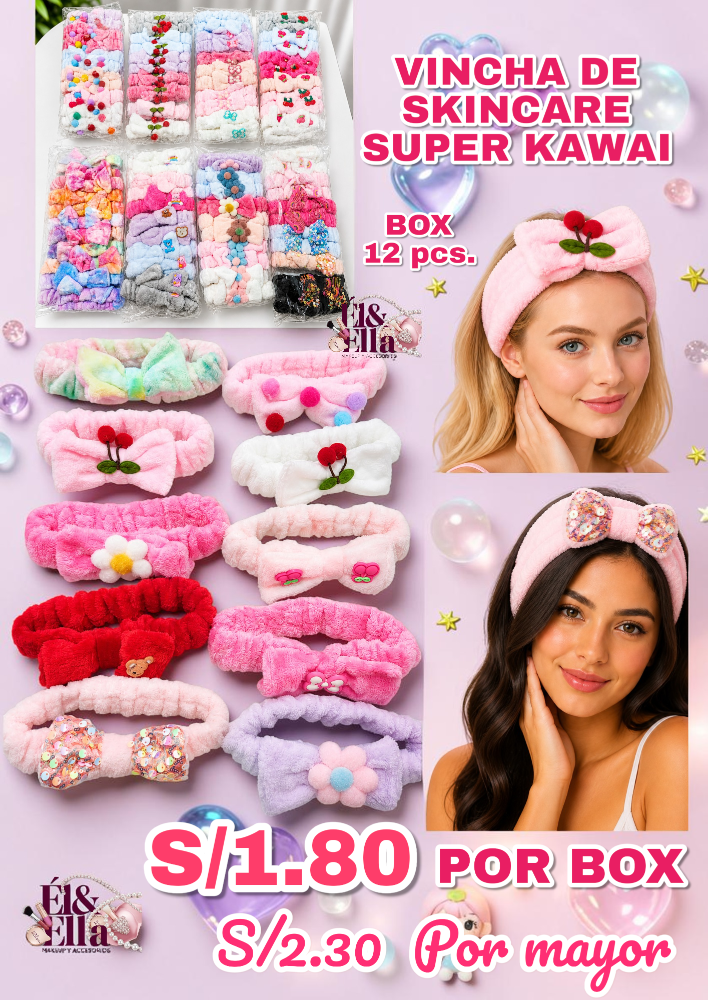 VINCHA DE SKINCARE SUPER KAWAI