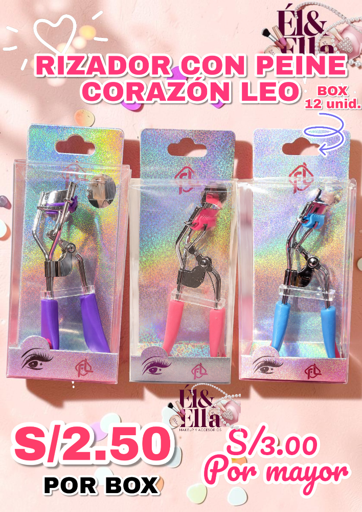 RIZADOR CON PEINE CORAZÓN LEO