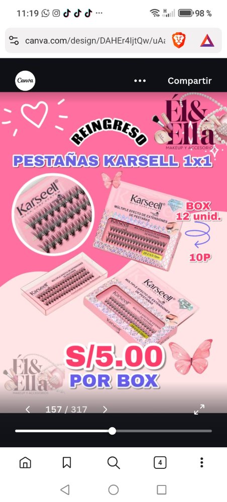 PESTAÑAS KARSELL 1X1 ROSA