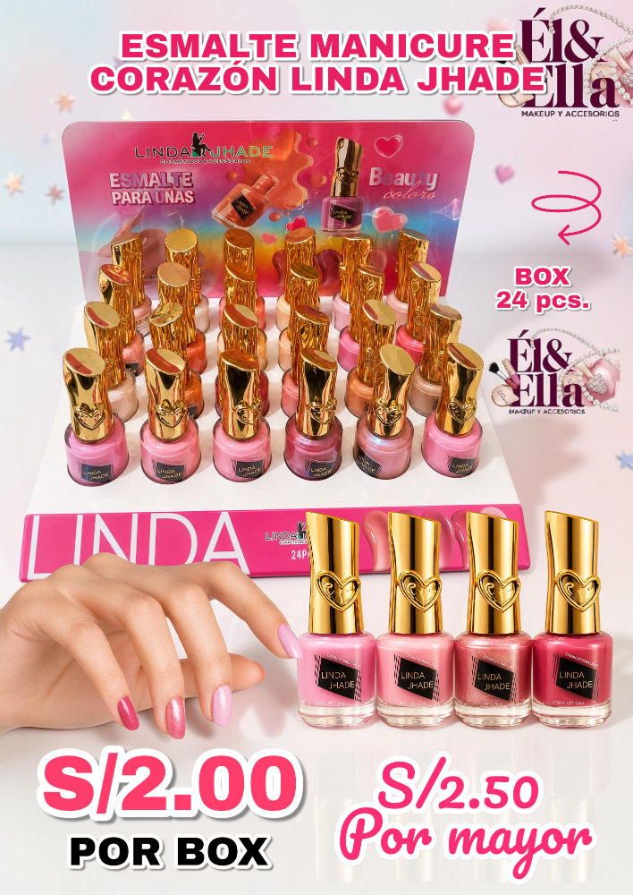 ESMALTE MANICURE CORAZÓN LINDA JHADE