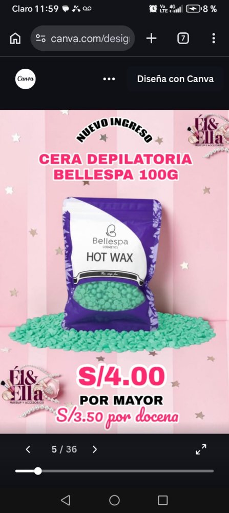 CERA DEPILATORIA BELLASPA 100 GR GRANULADO