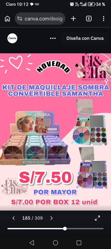 KIT DE MAQUILLAJE SOMBRA SAMANTHA