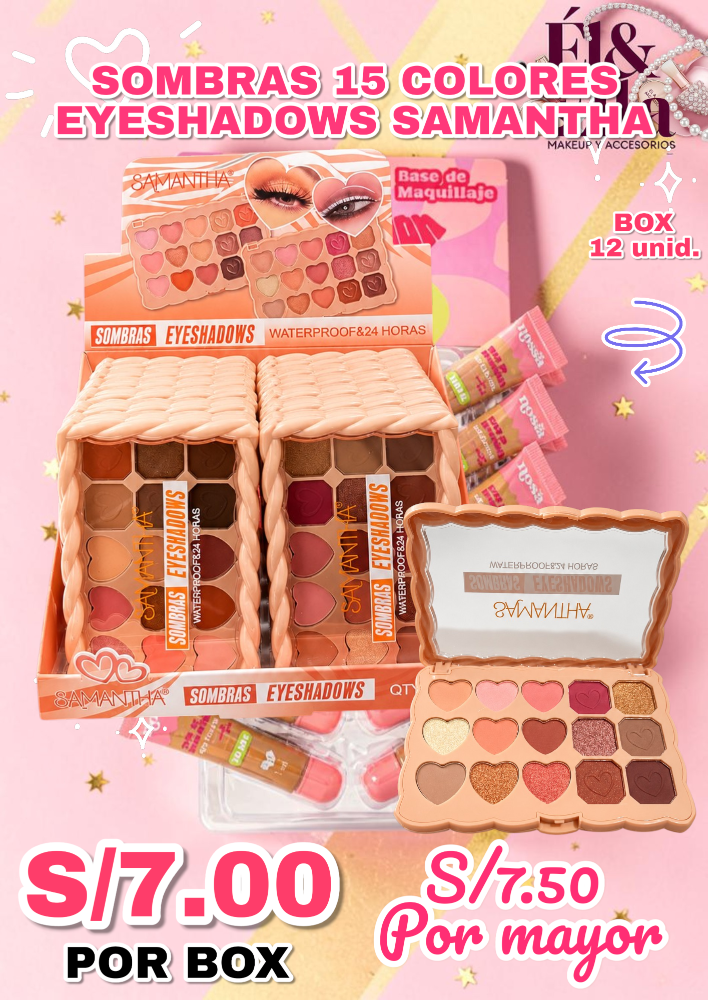 SOMBRAS 15 COLORES EYESHADOWS SAMANTHA