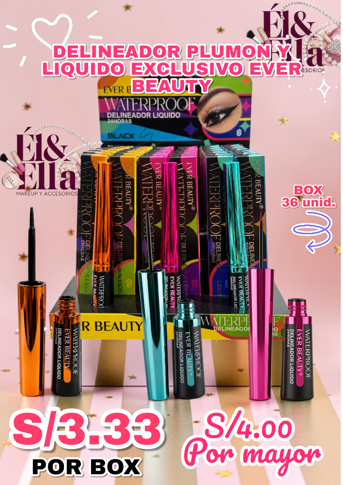 DELINEADOR PLUMON Y LIQUIDO EXCLUSIVO EVER BEAUTY