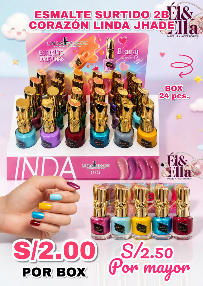 ESMALTE SURTIDO 2B CORAZÓN LINDA JHADE