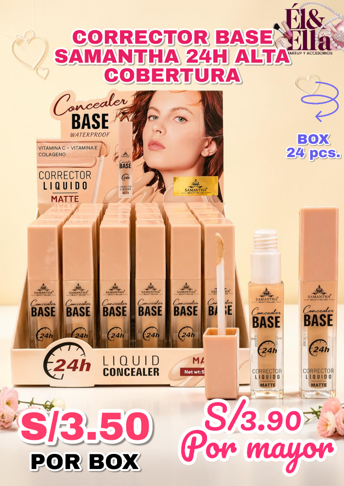 CORRECTOR BASE SAMANTHA 24H ALTA COBERTURA