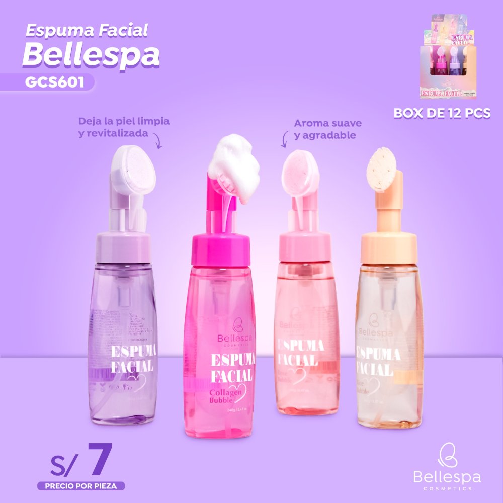 ESPUMA FACIAL BUBBLE COLLAGEN RICE GRAPE ROSE