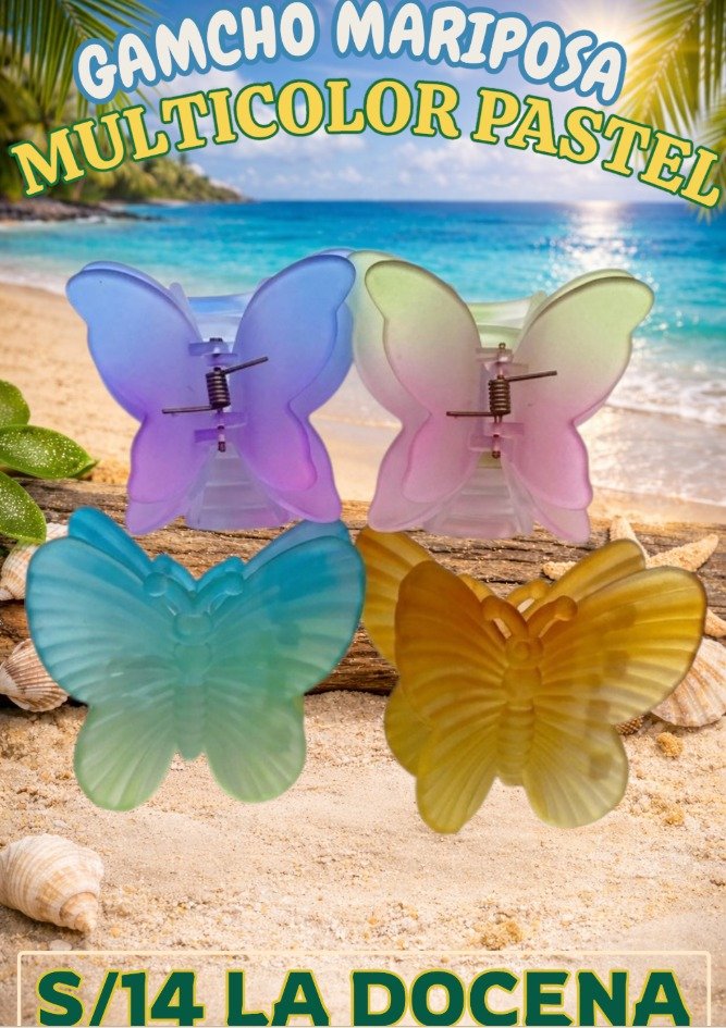 GANCHO MARIPOSA MULTICOLOR