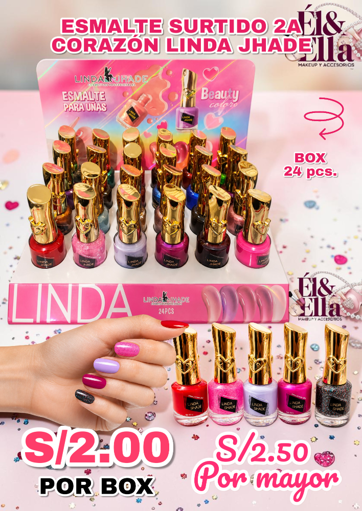 ESMALTE SURTIDO 2A CORAZÓN LINDA JHADE