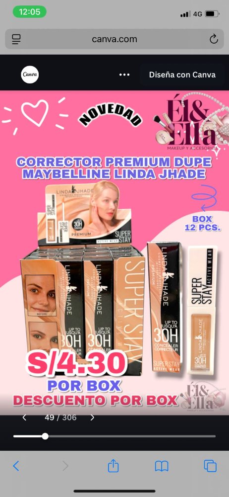 CORRECTOR PREMIUM DUPE MAYBELLINE LINDA JHADE
