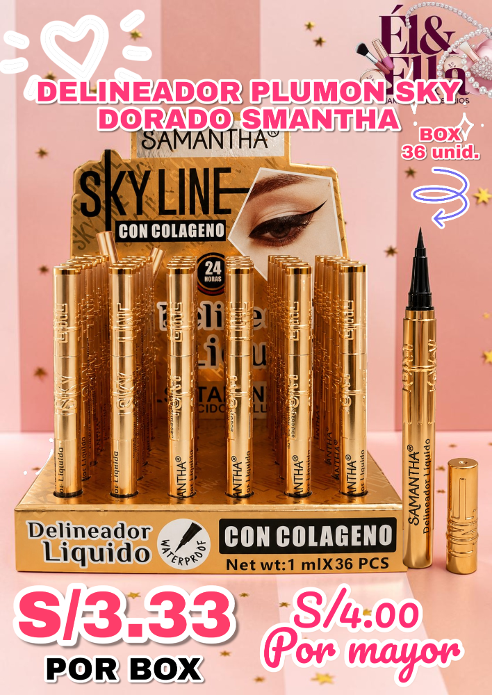 DELINEADOR PLUMON SKY DORADO SMANTHA