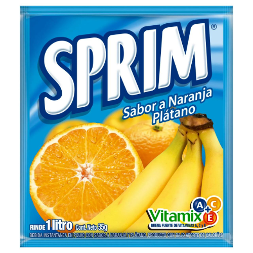 JUGO SPRIM POLVO NARANJA PLATANO