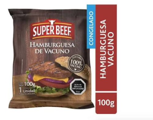 HAMBURGUESA DE VACUNO SUPER BEEF 100G