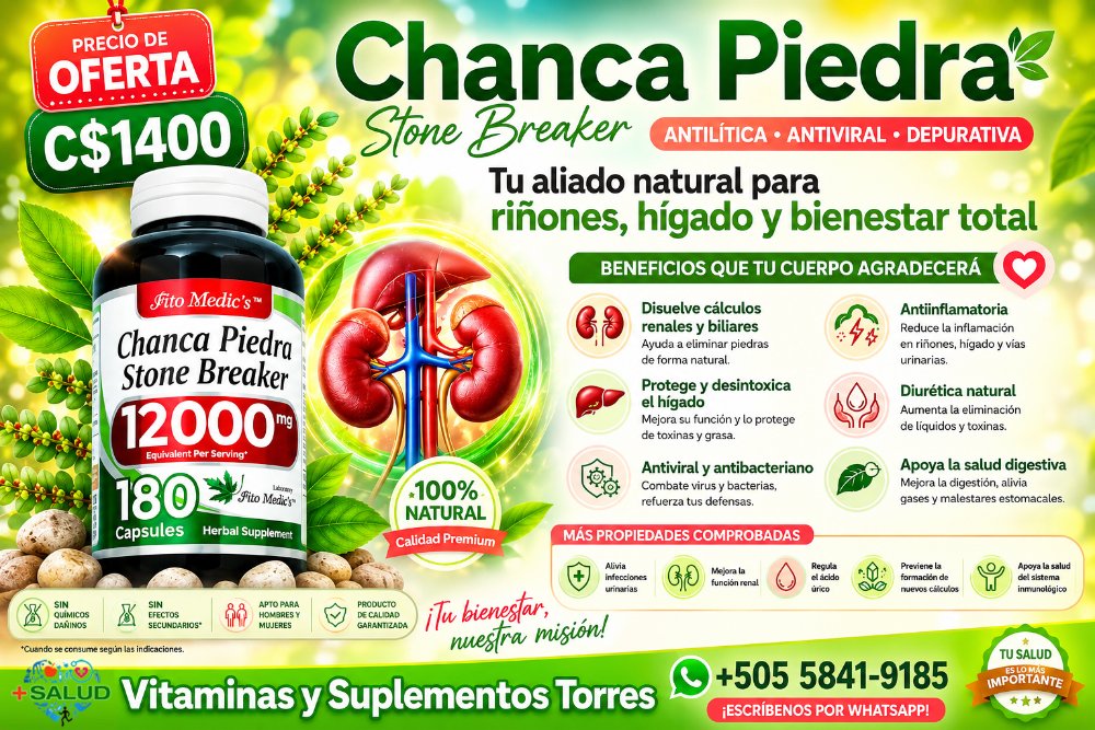 Chanca Piedra 12,000mg 180 Cápsulas