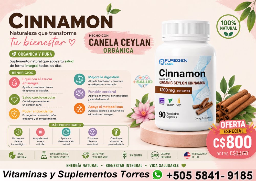 Canela Ceylan 1200mg 90 Cápsulas
