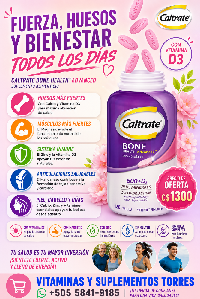 Caltrate Plus 2 en 1 Dual Action 120 Tabletas