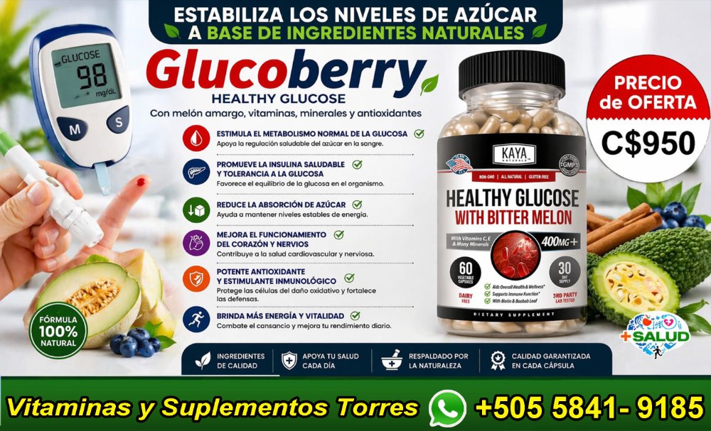 Glucoberry Health Glucose 60 Capsulas